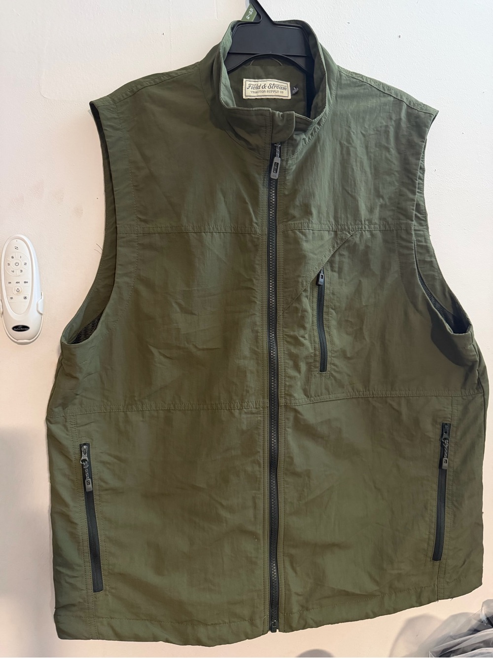 Field & Stream Olive Green Zip-Front Utility Vest Size L